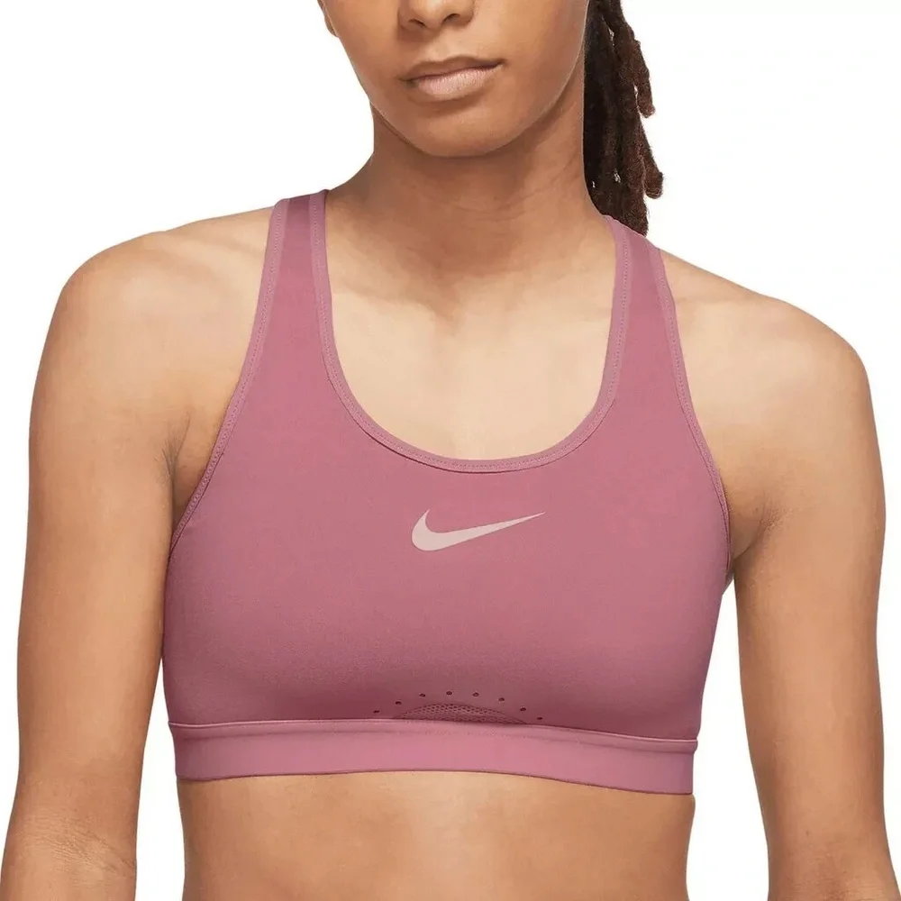 Nike swoosh non padded high support dessert berry sports bra size XS